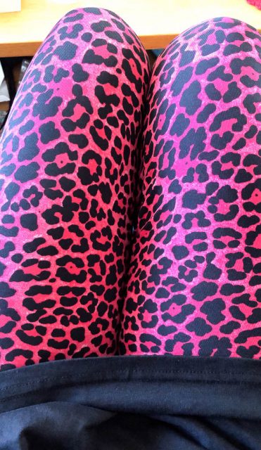 Rosa leopardleggings - Amoll.net